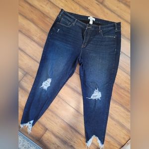Lane Bryant destroyed super stretch skinny jeans